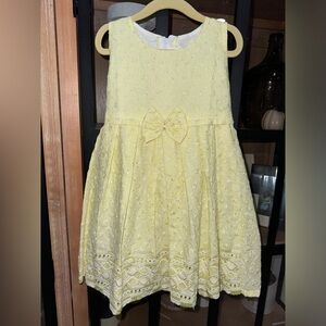 Flower girl toddler dress bows embroidered eyelet floral formal wedding a-line